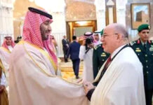Hadj – Belmehdi prend part à une réception organisée par le Prince saoudien