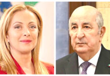 Algérie-Italie – Tebboune reçoit un appel téléphonique de Giorgia Meloni