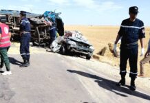 Tiaret – Un accident de la circulation fait six morts et deux blessés