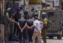 Cisjordanie occupée – 7 Palestiniens arrêtés par les forces sionistes