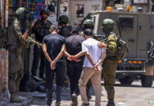 Cisjordanie occupée – 37 Palestiniens arrêtés par les forces sionistes